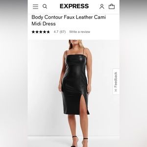 EXPRESS Body Contour Faux Leather Cami Midi Dress